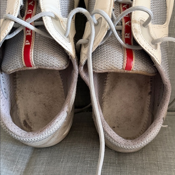 Prada Women’s America’s Cup Sneakers - Off White/Grey Size 40/10 - Picture 3 of 9